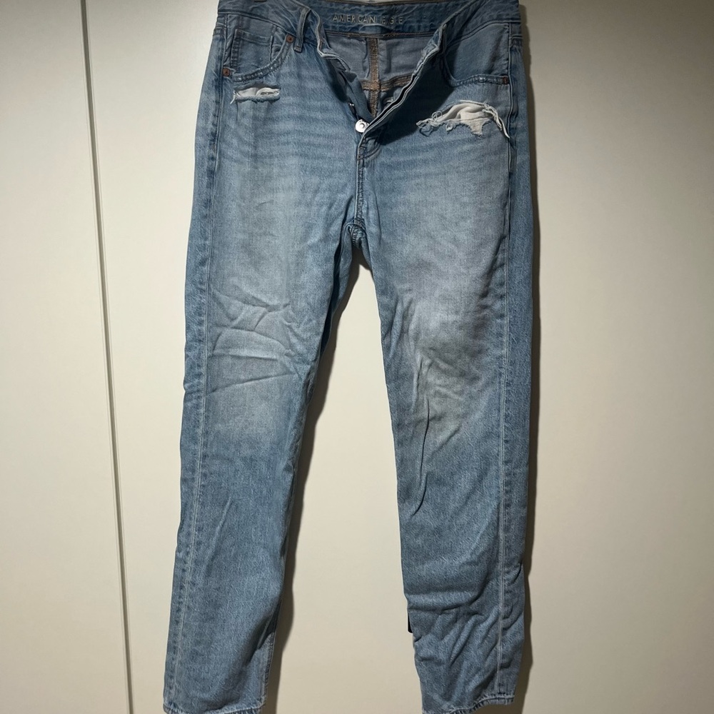 American Eagle Outfitters Blue Boyfriend Jeans Distressed Casual